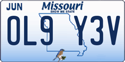 MO license plate OL9Y3V