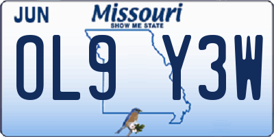 MO license plate OL9Y3W
