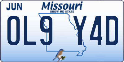MO license plate OL9Y4D