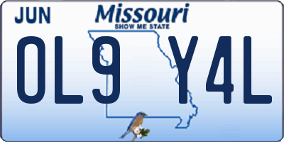 MO license plate OL9Y4L