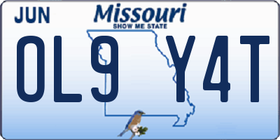 MO license plate OL9Y4T
