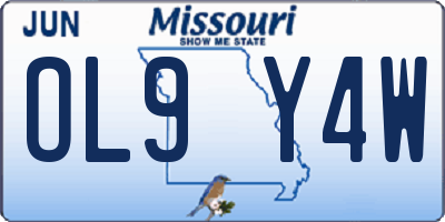 MO license plate OL9Y4W