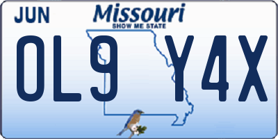 MO license plate OL9Y4X