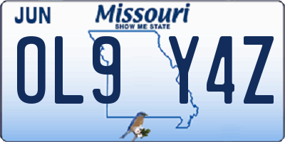 MO license plate OL9Y4Z