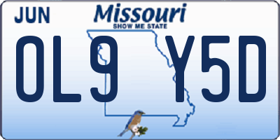 MO license plate OL9Y5D