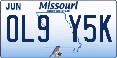 MO license plate OL9Y5K