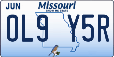 MO license plate OL9Y5R