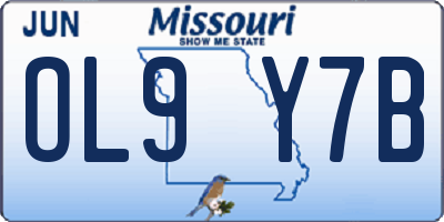 MO license plate OL9Y7B