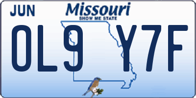MO license plate OL9Y7F