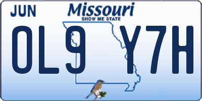 MO license plate OL9Y7H