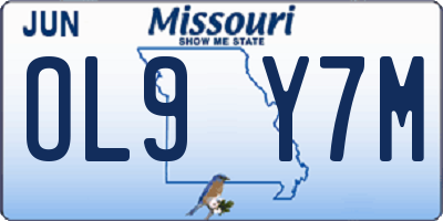 MO license plate OL9Y7M