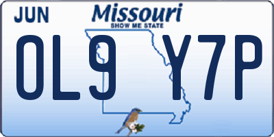 MO license plate OL9Y7P