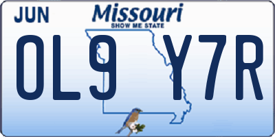 MO license plate OL9Y7R
