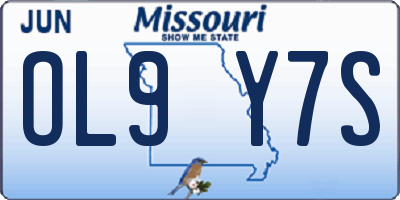 MO license plate OL9Y7S