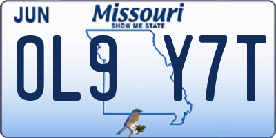 MO license plate OL9Y7T