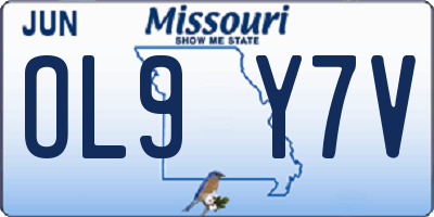 MO license plate OL9Y7V