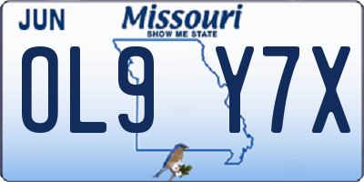 MO license plate OL9Y7X