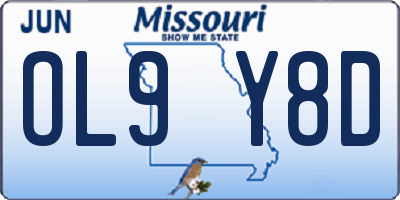 MO license plate OL9Y8D