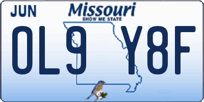 MO license plate OL9Y8F