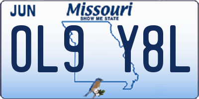 MO license plate OL9Y8L
