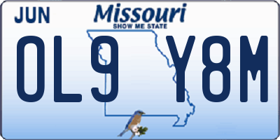 MO license plate OL9Y8M