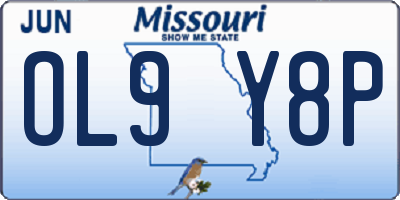 MO license plate OL9Y8P
