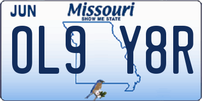 MO license plate OL9Y8R