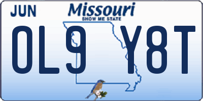 MO license plate OL9Y8T