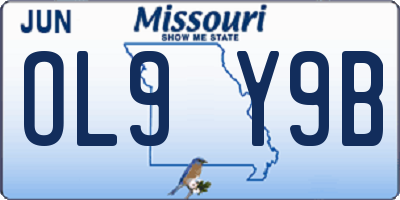 MO license plate OL9Y9B