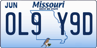 MO license plate OL9Y9D