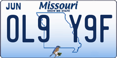 MO license plate OL9Y9F
