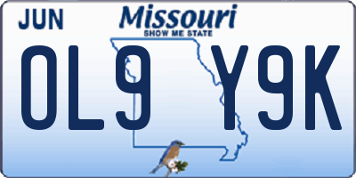MO license plate OL9Y9K