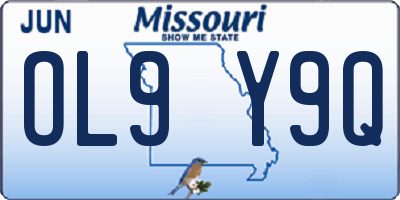 MO license plate OL9Y9Q