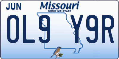 MO license plate OL9Y9R