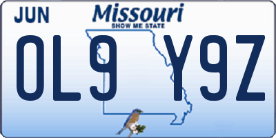 MO license plate OL9Y9Z