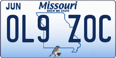 MO license plate OL9Z0C
