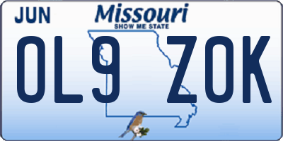 MO license plate OL9Z0K
