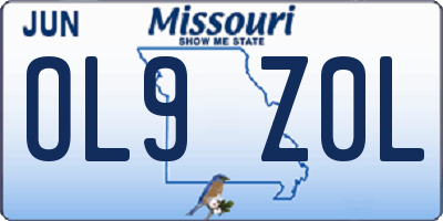 MO license plate OL9Z0L