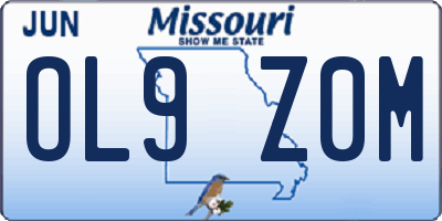 MO license plate OL9Z0M