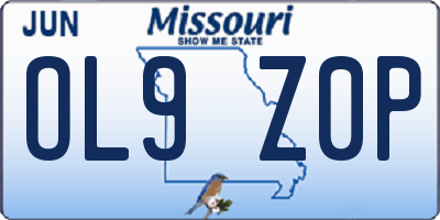 MO license plate OL9Z0P