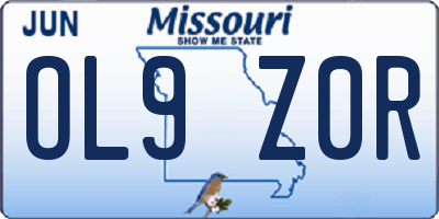 MO license plate OL9Z0R