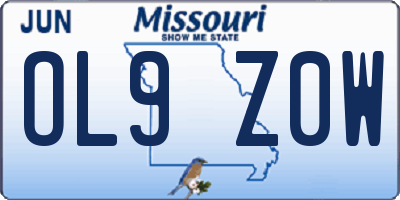 MO license plate OL9Z0W