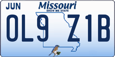 MO license plate OL9Z1B