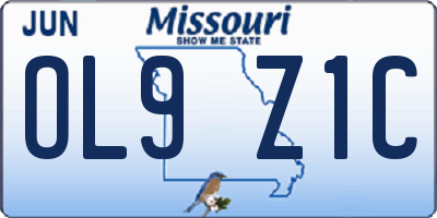 MO license plate OL9Z1C