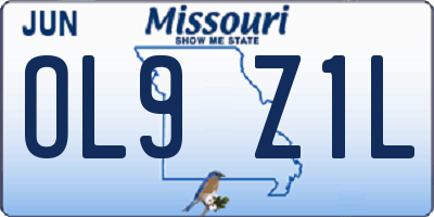 MO license plate OL9Z1L
