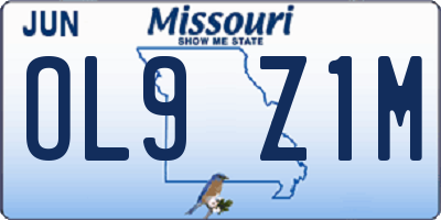 MO license plate OL9Z1M