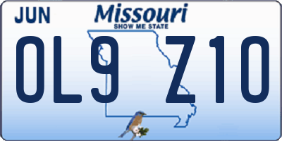 MO license plate OL9Z1O