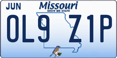 MO license plate OL9Z1P