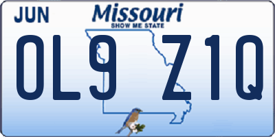 MO license plate OL9Z1Q