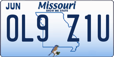 MO license plate OL9Z1U